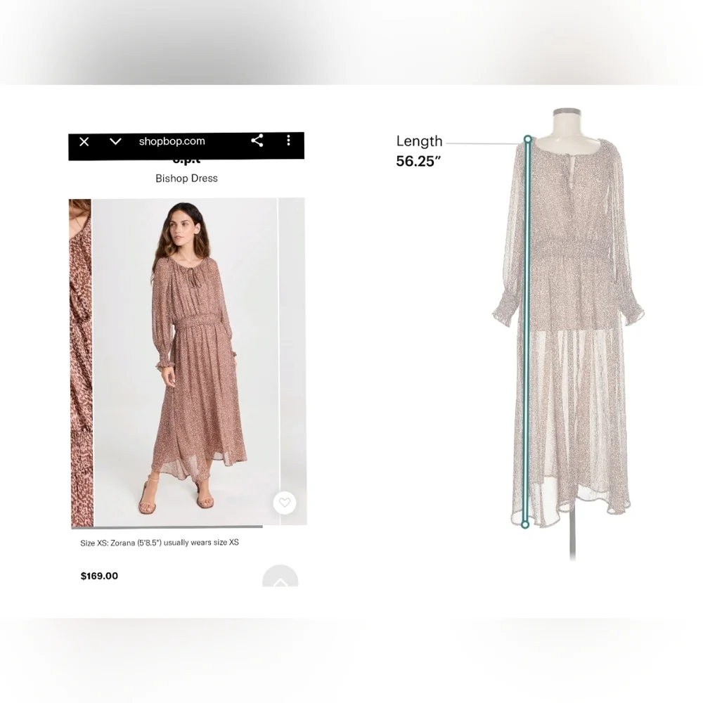 Chic Long Sleeve Brown Dress - Picture 4 of 9